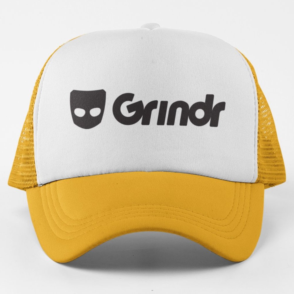 NEW Grindr Foam Trucker Mesh Snapback Hat 2TONE: GOLDEN YELLOW